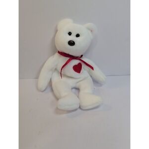 Ty Beanie Babies Valentino the Teddy Bear 1994 - White-Rare-super‎ clean